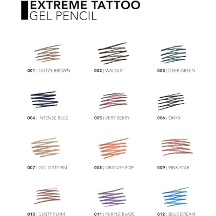Flormar Extreme Tattoo Gel Pencil 011 Purple Blaze, hochpigmentierter Gel-Kajal, mattes Finish, wasserfest und wischfest, langanhaltend, 1,2 g – Bild 5