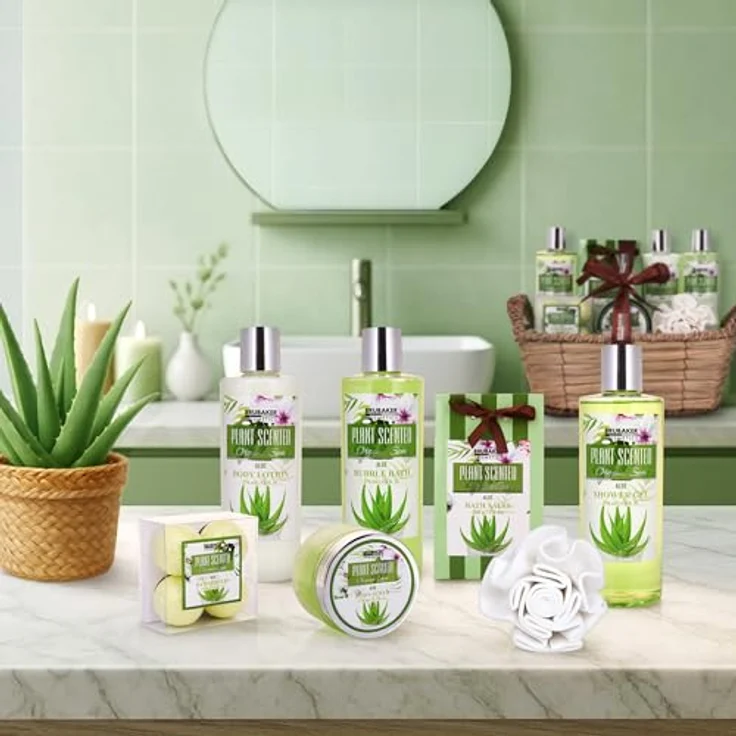 11 tlg. Aloe Vera Beautyset Geschenkset im Flechtkorb – Bild 6