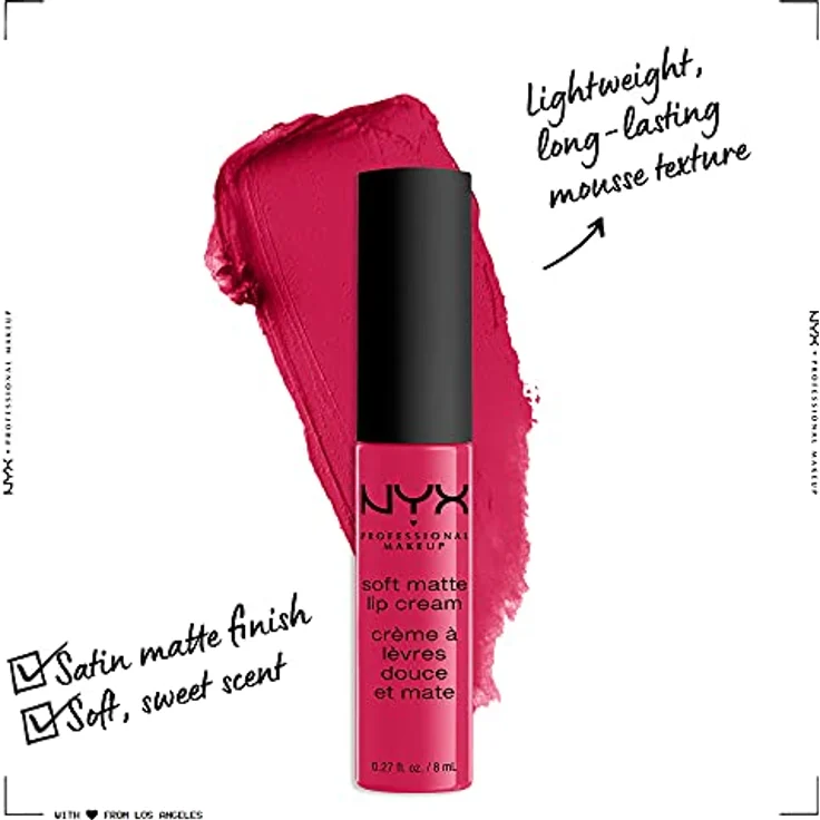 Nyx Professional Makeup Soft Matte Lip Cream, Cremiges Und Mattes Finish, Hochpigmentiert, Langanhaltend, Vegane Formel, Farbton: Antwerp – Bild 2
