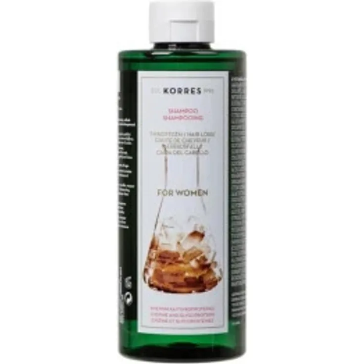 KORRES Cystein & Glycoproteine Shampoo gegen Haarausfall für Frauen, 2x250 ml, reinigt, stärkt und stimuliert den Haarwuchs