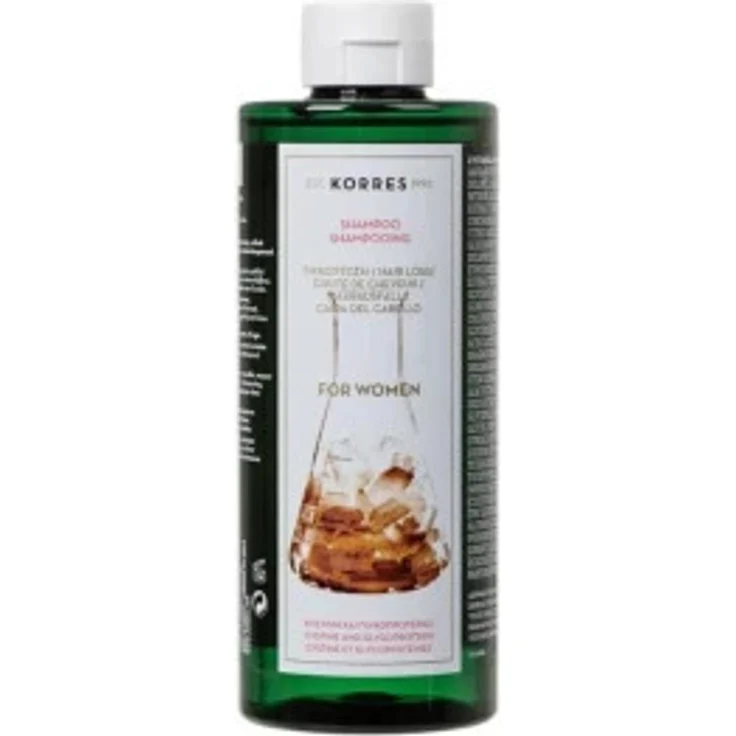 KORRES Cystein & Glycoproteine Shampoo gegen Haarausfall für Frauen, 2x250 ml, reinigt, stärkt und stimuliert den Haarwuchs