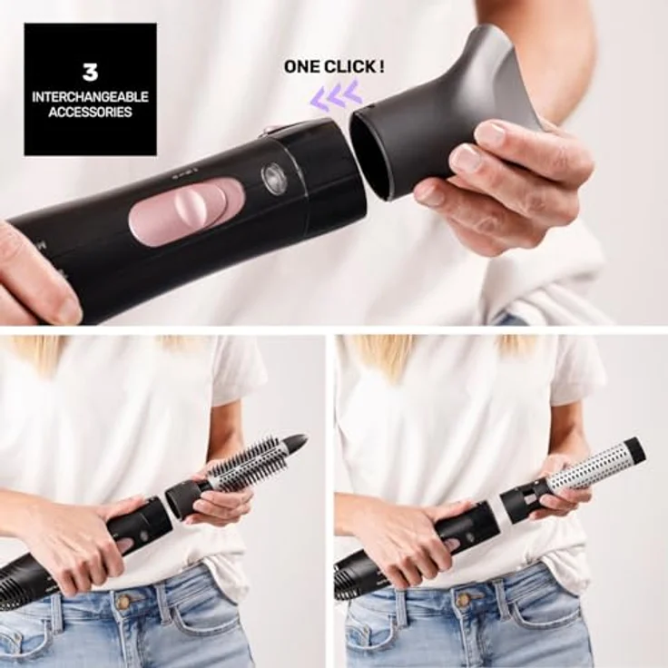 Taurus Haarformer Model Air, Föhn mit 1200 W, 3 Temperatureinstellungen und 3 Aufsätzen, inklusive Aufbewahrungstasche – Bild 7