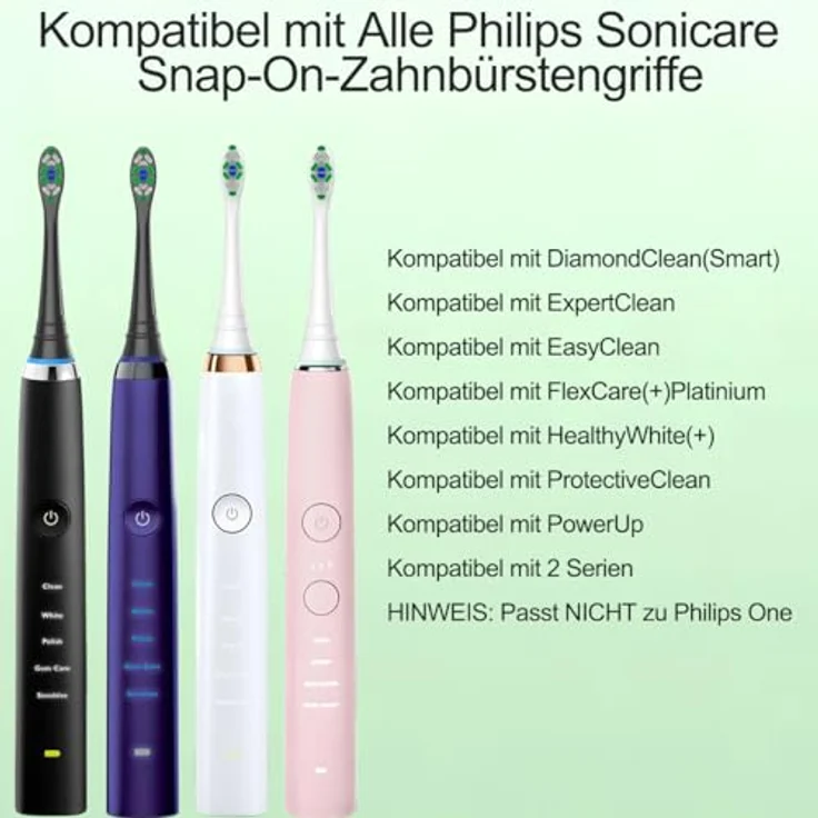 Qitizu Ersatzbürsten für Philips Sonicare, Zahnbürstenköpfe für Diamond Protective Expert Daily Clean, 16er Set (8 Weiß, 8 Schwarz), W-Form Borsten, DuPont Nylon – Bild 2