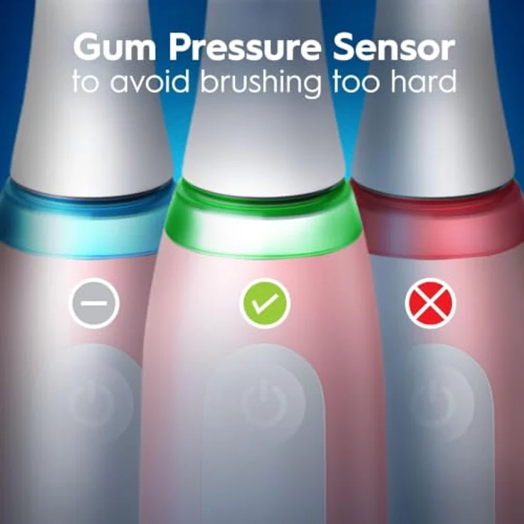 Braun Oral-B iO Series 3, Elektrische Zahnbürste in Blush Pink mit Drucksensor und 3 Reinigungsmodi, inkl. Reiseetui Set – Bild 8