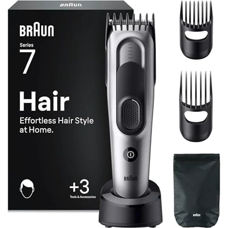 Braun HC7590, Haarschneider Series 7, Schwarz, Silber, 3 mm, 3,5 cm, 50 min, Integrierte Batterie, 1 h – Bild 2