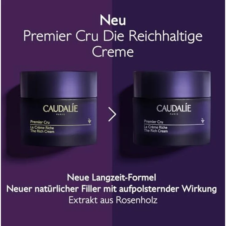 CAUDALIE Premier Cru Die Reichhaltige Creme 50 ml, Langlebigkeitsformel gegen Hautalterung, nachfüllbar – Bild 8
