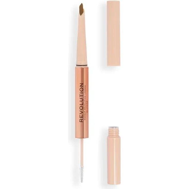 Makeup Revolution Fluffy Brow Filter Duo, Beidseitiger Augenbrauenstift für Fixation und Form, Farbton Blonde, 0.12 g