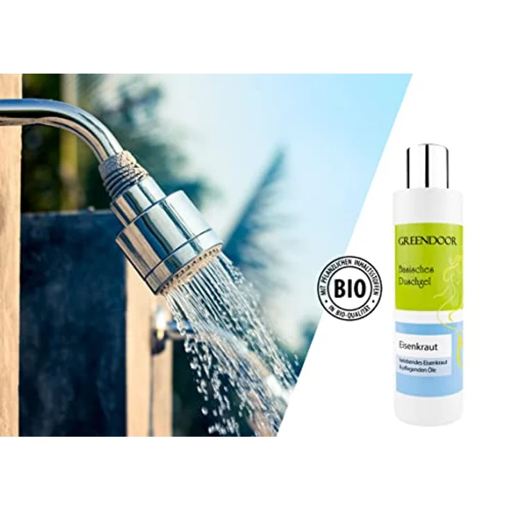 GREENDOOR Basisches Bio Duschgel Eisenkraut 250ml, biologisch abbaubar, Naturkosmetik ohne Sulfate Silikon Parabene, outdoor geeignet natural – Bild 2