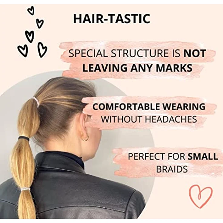 Bellody® Minis - Kleine Mini Haargummis für stylische Flechtfrisuren & kleine Zöpfe (20 Stück - Braun/Beige) - Damen Haargummis in verschiedenen Farben – Bild 3