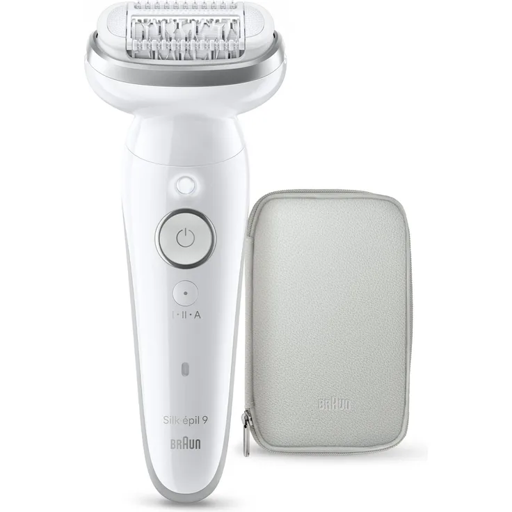 Braun Silk-epil 9, Silber, Akku-Epilierer für minimale Haarlängen ab 0,5 mm, Nass & Trocken geeignet