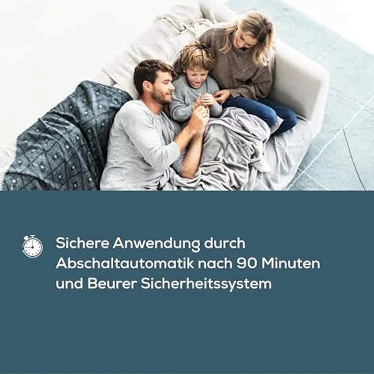 Beurer HK 43 Supercosy, Heizkissen mit Schnellaufheizung und Abschaltautomatik, Weiss-Grau – Bild 4