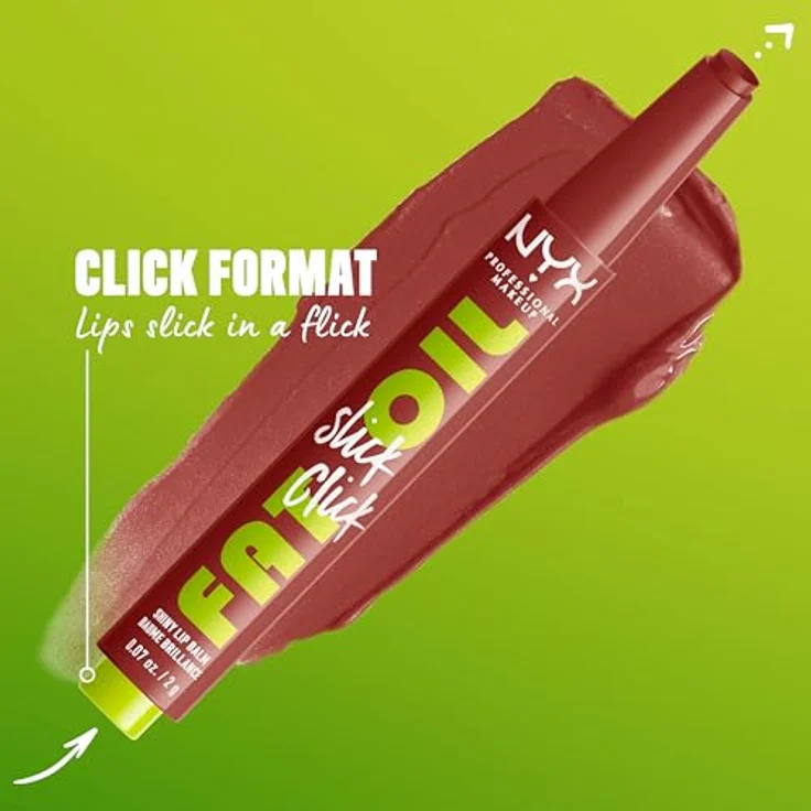 NYX Professional Makeup Fat Oil Slick Click, tönender Lippenbalsam, Farbton 04 Going Viral, 2 g, vegan, feuchtigkeitsspendend, hochglänzend – Bild 4