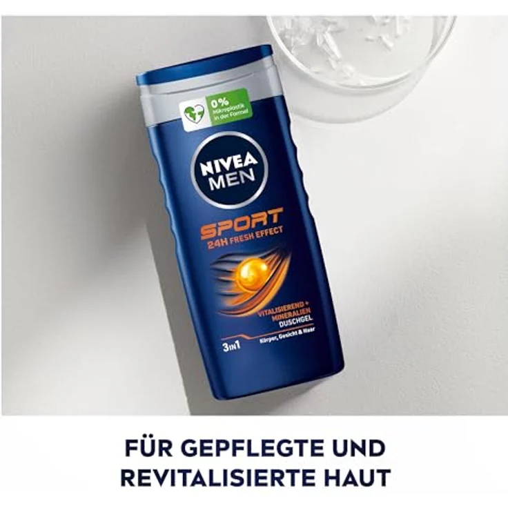 NIVEA MEN Sport Duschgel (250 ml), pH-hautneutrale Pflegedusche mit vitalisierendem Duft, Männer Duschgel mit Mineralien, Limonenduft – Bild 4