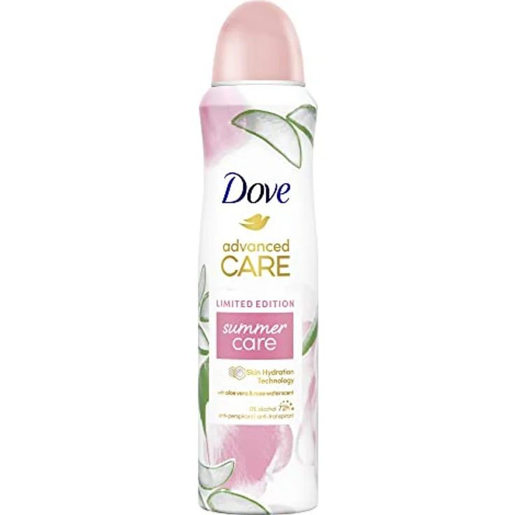 Dove Advanced Care Anti-Transpirant Deo-Spray Limited Edition Summer Care Duft nach Aloe Vera und Rosenwasser mit Skin Hydration Technology 150 ml 1 Stück – Bild 1
