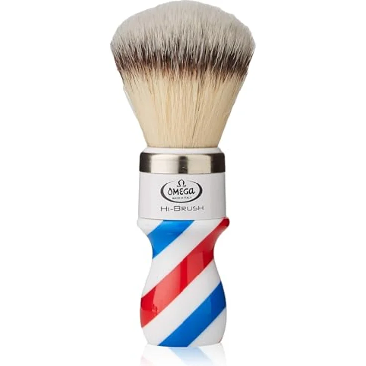 Omega Pennelli Omega Rasierpinsel 46806 Hi Brush mit Barber Pole Griff – Bild 2