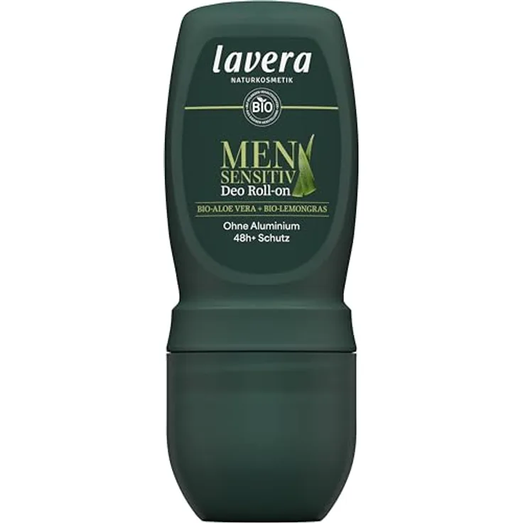 lavera Men sensitiv Deo Roll-On - 48 h Schutz - ohne Aluminium - zuverlässig bei Sport - vegan - Naturkosmetik - 50 ml, lavera