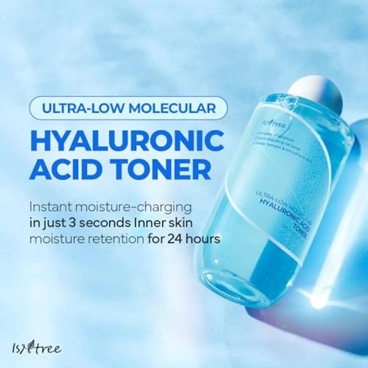 ISNTREE Ultra-Low Molecular Hyaluronic Acid Toner, Gesichtswasser mit feuchtigkeitsspendender Wirkung, 300 ml – Bild 2