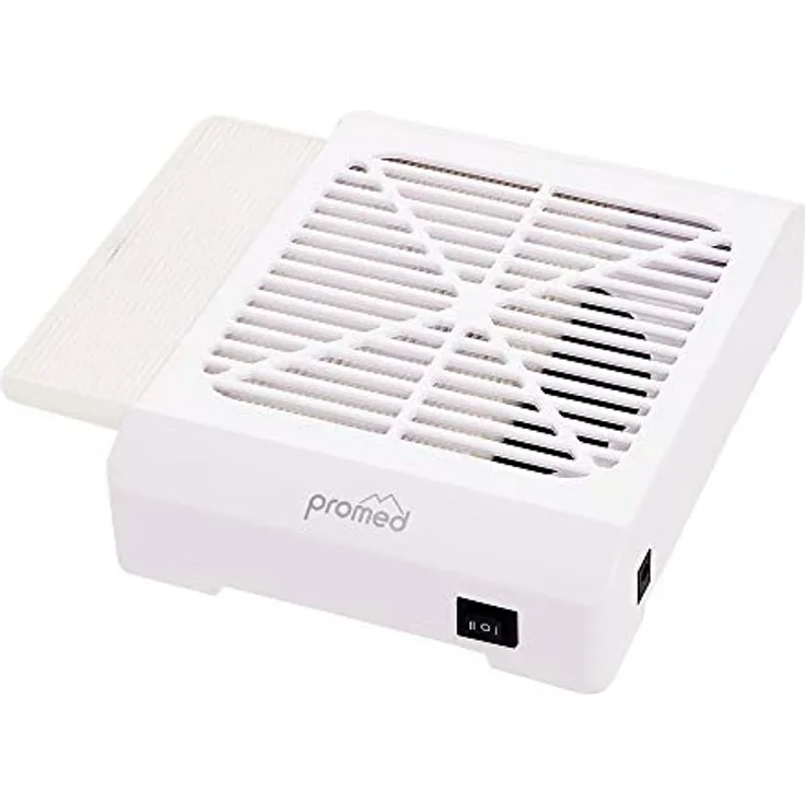 Promed Nailfan Mini, Professioneller nagelstaubabsauger mit leistungsstarker Absaugleistung und wiederverwendbarem Filter, leicht und transportabel für Nagelstudio und Maniküre