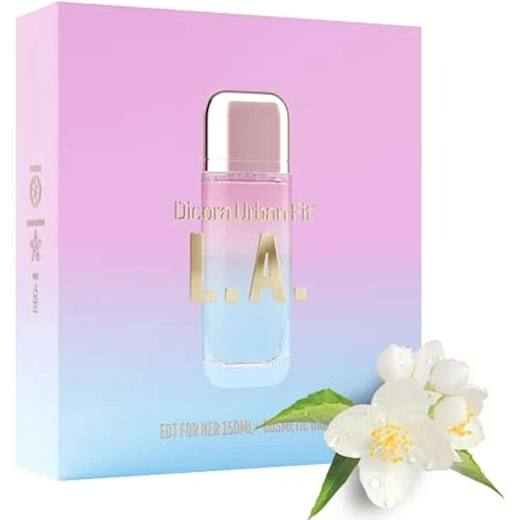 Dicora UrbanFit DICORA URBAN FIT SET L.A. FOR HER + NECESER, Damenparfüm EDT 150 ml, blumiger und fruchtiger Duft mit Mandarine, Orangenblüte und Moschus – Bild 1