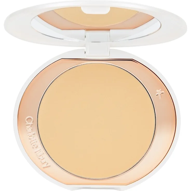Charlotte Tilbury Airbrush Brightening Flawless Finish Puder 9 g, teintverfeinernd, Farbe Tan/Deep, mit 16 Stunden Haltbarkeit und Light-Bounce-Technologie