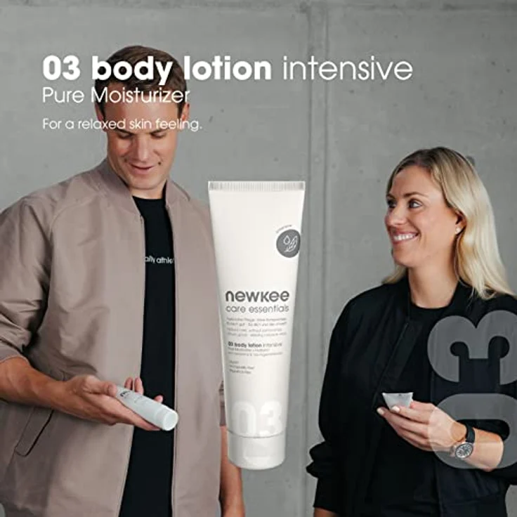 newkee Body Lotion intensive (150 ml), reichhaltige Körper Lotion, Vegan, ohne Parfüm, von Manuel Neuer & Angelique Kerber – Bild 2