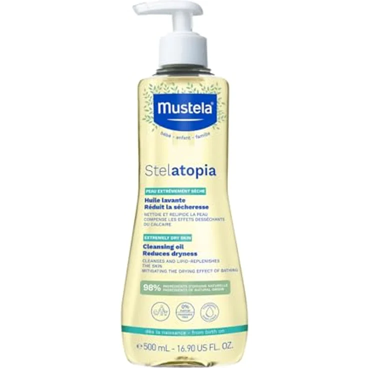 Mustela Stelatopia Cleansing Oil FRANKREICH Karton 1 Stueck x 500 ml mit reinigender Wirkung – Bild 2