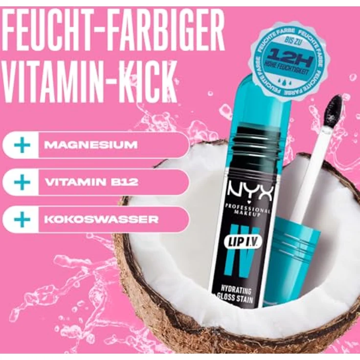 NYX Professional Makeup Lip IV Gloss Serum, hochpigmentierter Lipgloss mit Wet-Look und feuchtigkeitsspendendem Vitaminkomplex, 5 ml – Bild 5