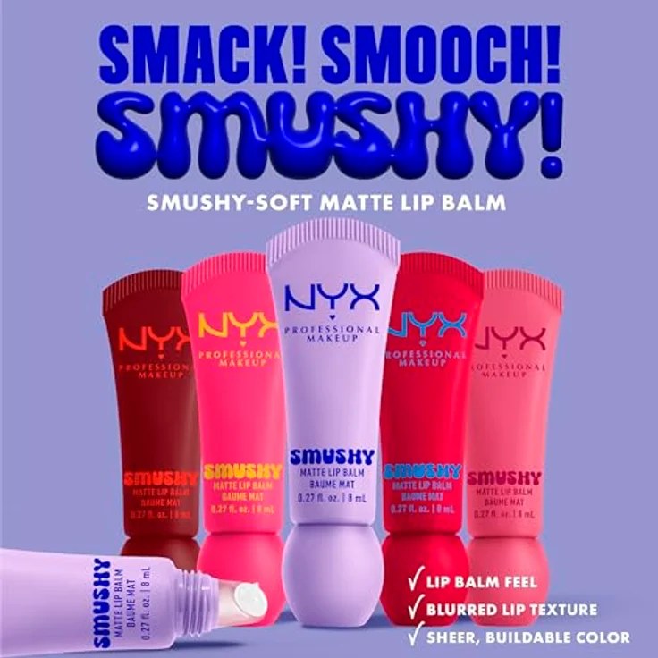 NYX PROFESSIONAL MAKEUP Smushy Matte Lip Balm, aufbaubare Farbe mit angenehmem Tragegefühl, vegan, Farbe: Squeeze n' Sizzle – Bild 5