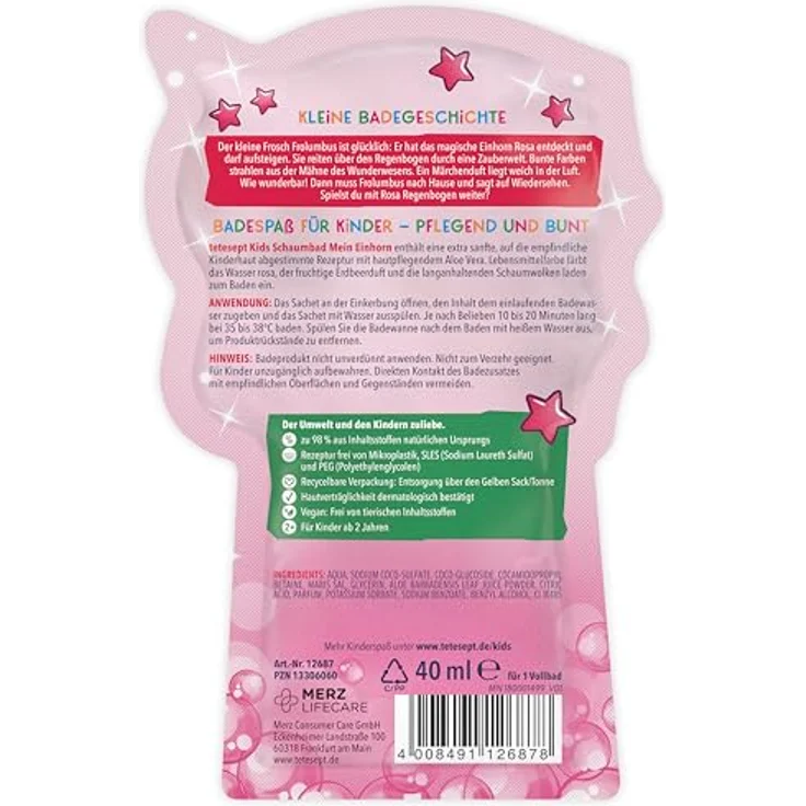 TETESEPT Kinder Badespaß Schaumb. Mein Einhorn, Badezusatz für Kinder, 40 ml – Bild 3
