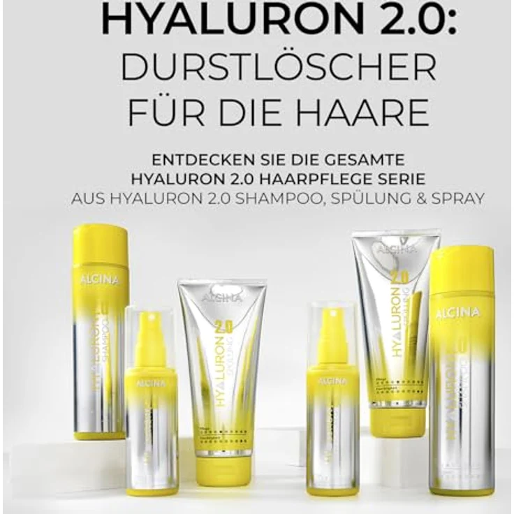 Alcina Hyaluron 2.0 Shampoo (250 ml) - Shampoo für trockene & spröde Haare - Glanz & Geschmeidigkeit - verhindert Hitzeschäden bis zu 230°C - Haarpflege mit Hyaluronsäure & Kaktusfeigenextrakt – Bild 4