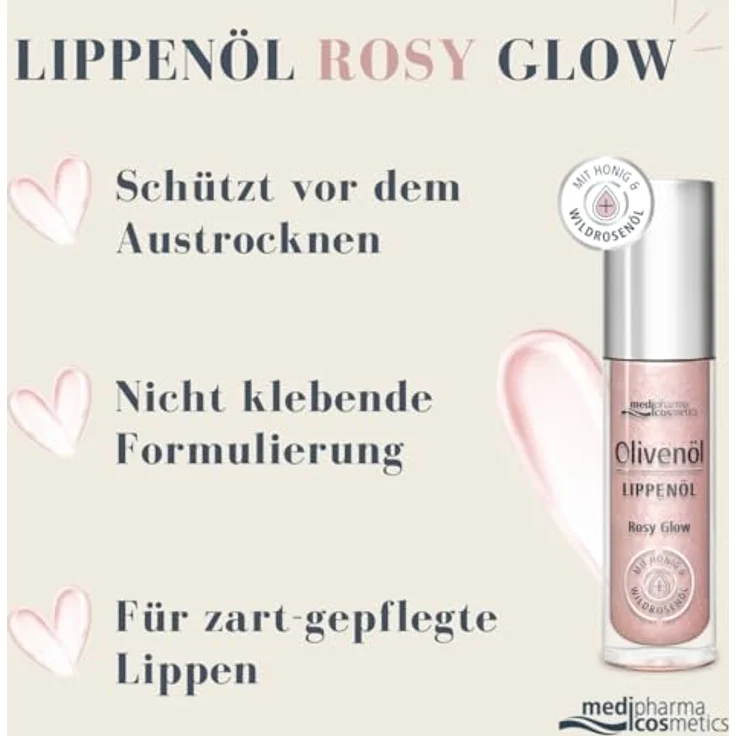 Dr. Theiss Olivenöl Lippenöl, rosy glow, 4 ml, feuchtigkeitsspendende Lippenpflege – Bild 4