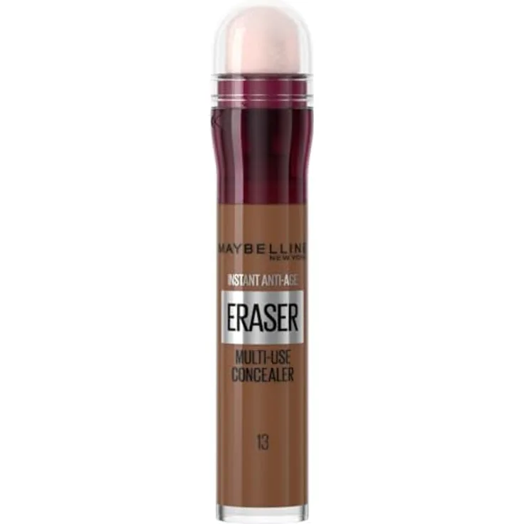 MAYBELLINE NEW YORK Instant Anti Age Eraser Flüssig-Concealer, hochpigmentiert mit Schwamm-Applikator, Farbton 13 Cocoa, 6.8 ml