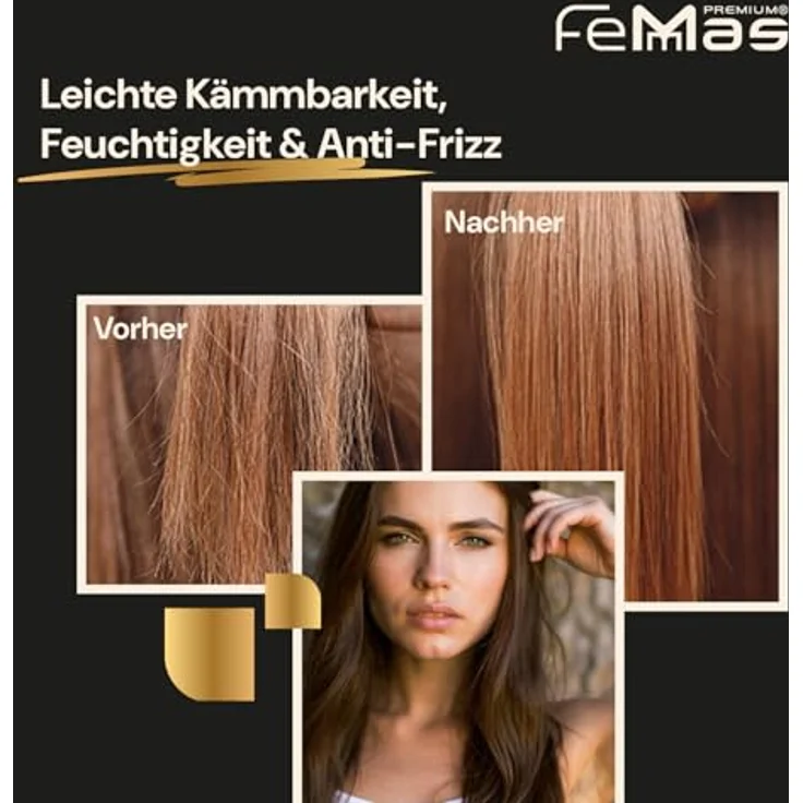 FemMas Bi-Phase Spray Milk Sofortpflege 320ml, Leave-in Conditioner mit Milchproteinen für Glanz, Geschmeidigkeit und Haarausfallprophylaxe – Bild 4