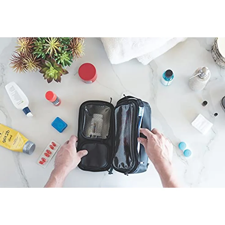 Gomatic Toiletry Bag 2.0 Large | Kulturbeutel zum Aufhängen | Kosmetiktasche | Kulturtasche | Kosmetik-Koffer | Reise-Beutel | Toilettenartikel-Beutel | Waschtasche für Männer & Frauen - Large – Bild 3