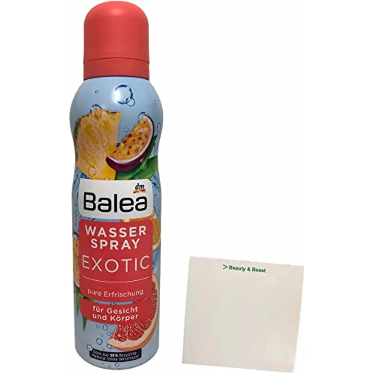 Balea Wasserspray Exotic für Gesicht und Körper (150ml Sprayflasche) + usy Block