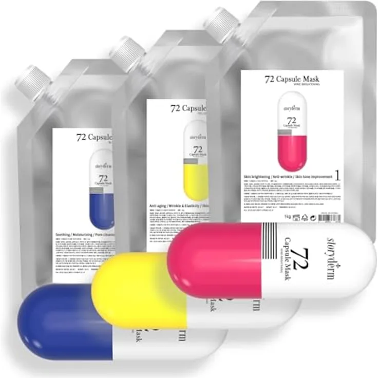 P-Beauty Cosmetic Accessories Storyderm Professionelle Algenmaske Pulver Maske - WINE BRIGHTENING, straffend & feuchtigkeitsspendend mit Niacinamid & Vitamin C, 1Kg/100g für alle Hauttypen