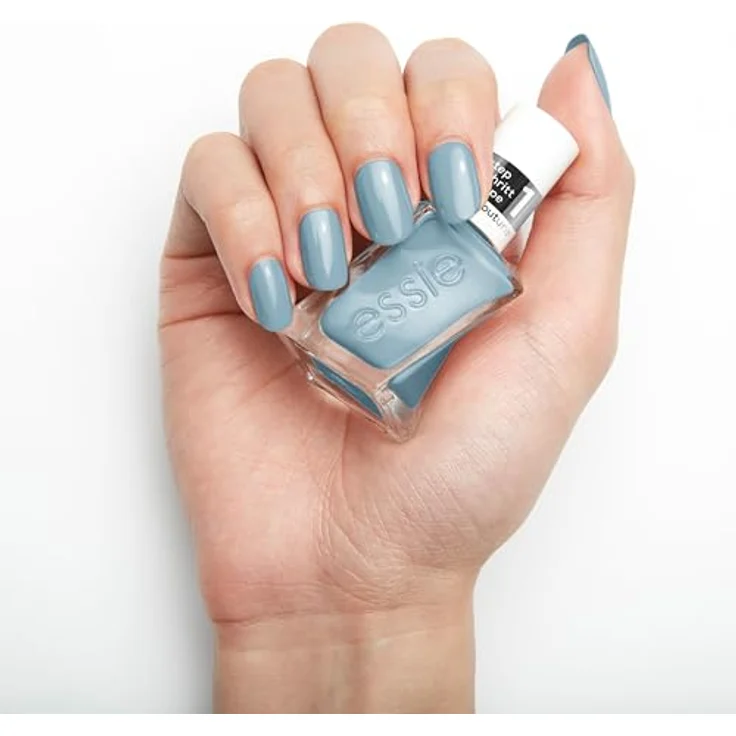 essie langanhaltender Nagellack mit glänzendem Finish, Maniküre ohne UV-Licht, Gel Couture, Farbe: Nr. 135 first view, Blau, 1 x 13,5 ml – Bild 3
