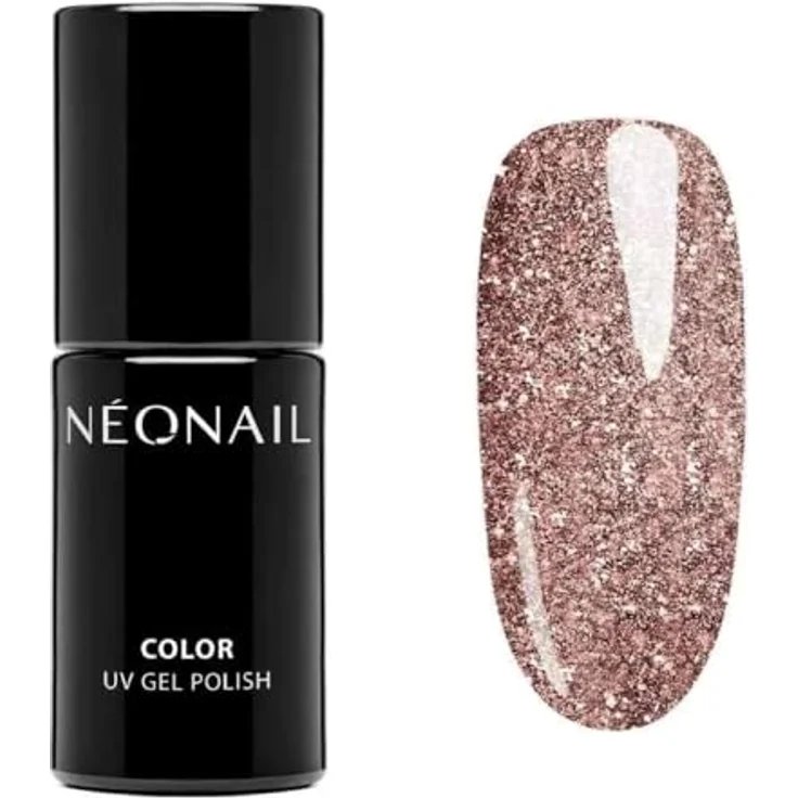 NÉONAIL UV Nagellack Glow The Day, 7,2 ml, Rosa mit Glitzer, langlebig bis 21 Tage, für Gel Nägel und Nageldesign – Bild 1