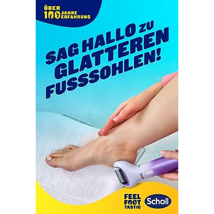 Scholl Expert Care 2-in-1 File & Smooth, elektrischer Hornhautentferner mit Drucksensor und rotierendem Kopf, lila – Bild 2