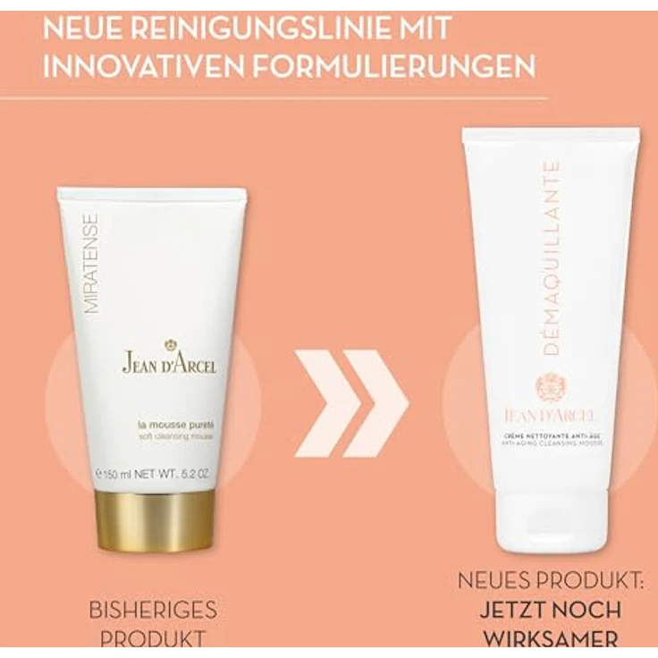 JEAN D'ARCEL DÉMAQUILLANTE crème nettoyante anti-âge – Anti-Aging-Reinigungsmousse für ein verfeinertes Hautbild – Mit Mandel-Öl & Allantoin – 200 ml – Bild 2