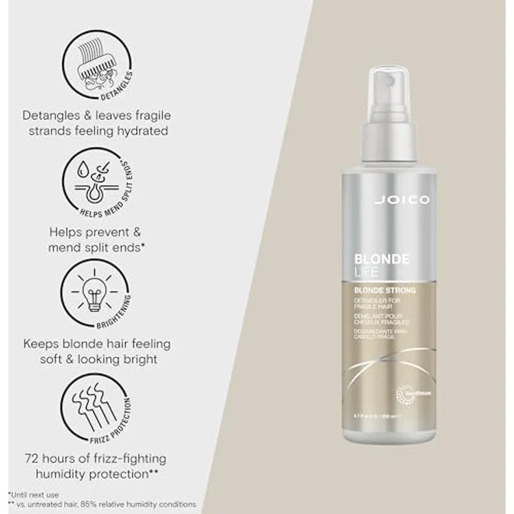 JOICO BLONDE LIFE Blonde Strong Detangler, Conditioner für fragile Haare, 200 ml, Schutz vor UV-Strahlen und Hitzestyling bis 232 °C – Bild 3