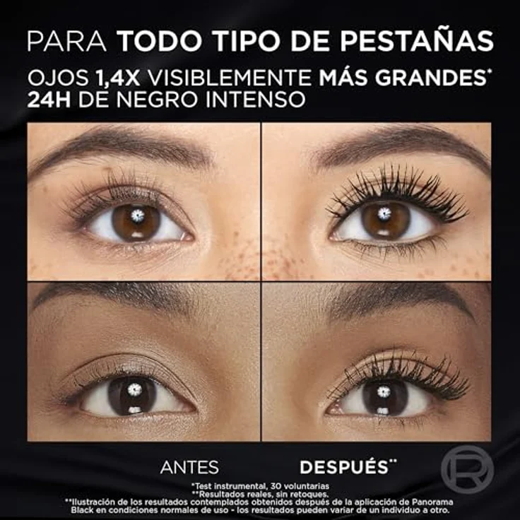 L’Oréal Paris Panorama Volumen-Mascara, intensive Farbe, verlängert und verdichtet, All Night Black, 9.9 ml – Bild 6