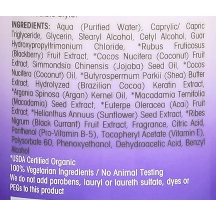 Giovanni 2chic Repairing Conditioner, 710ml, intensiv feuchtigkeitsspendend, mit Brombeerextrakt und Kokosmilch, vegan und parabenfrei – Bild 3