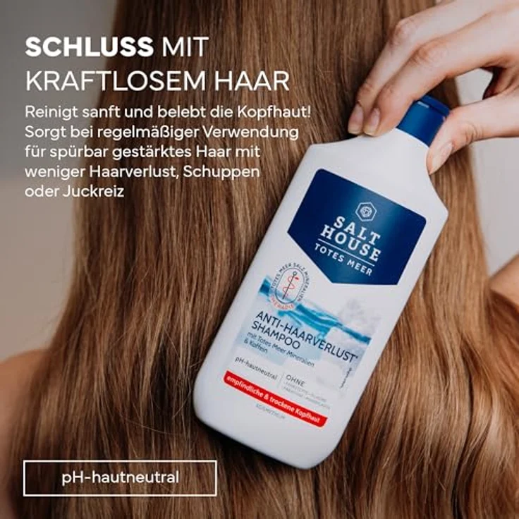 Salthouse Dead Sea Therapy Shampoo, Anti-Hair Loss, 250 ml, silikon- und sulfatfrei, für Damen – Bild 2