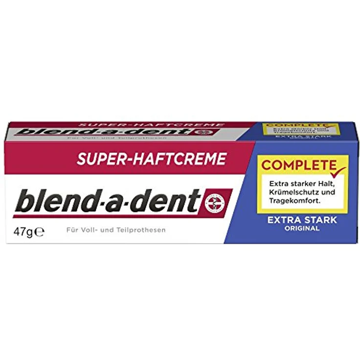 Blend-a-dent Extra stark 47 ml Haftcreme, mit Krümelschutz, Minzgschmack, für die Dritten – Bild 2