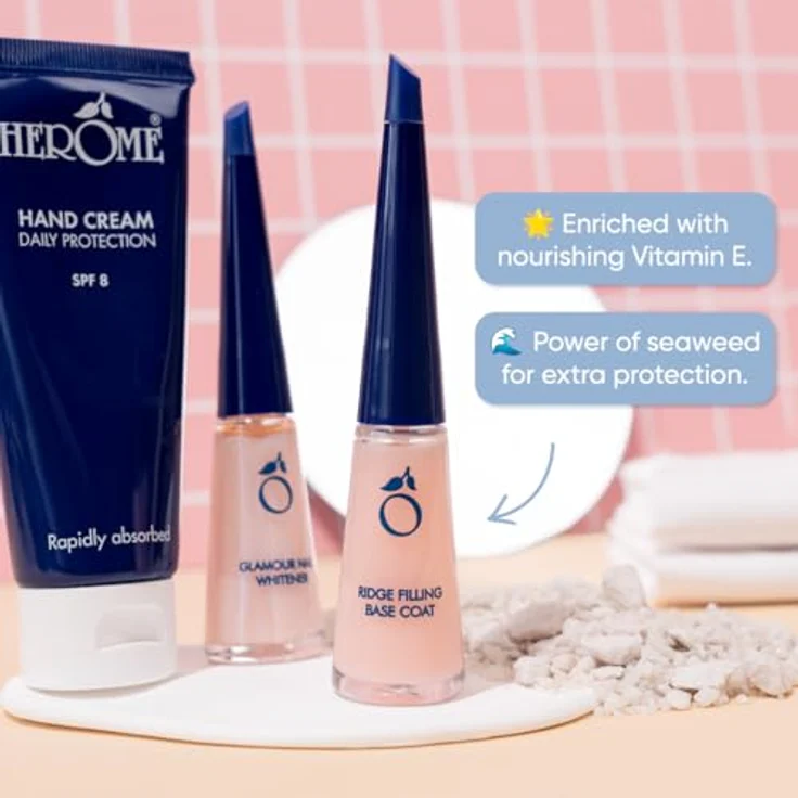 Herôme Ridge Filling Base Coat, ausgleichender Nagellack für Damen, milchig-weiß, 10 ml – Bild 5