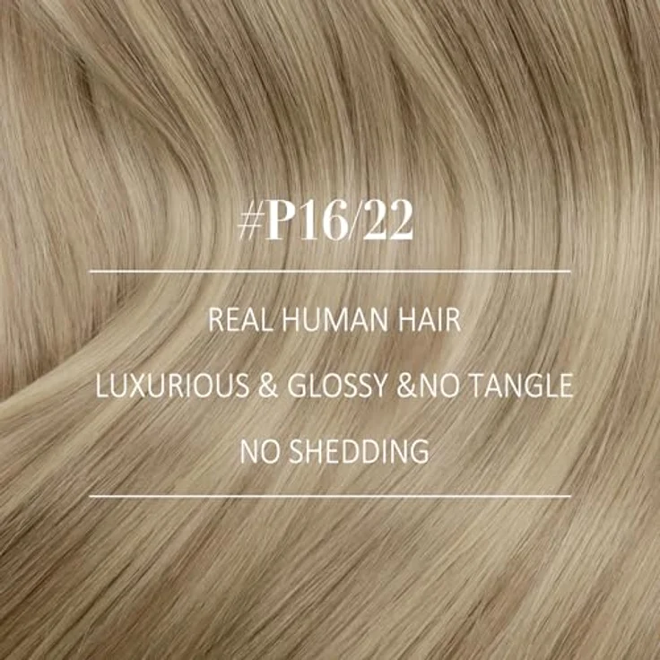 YoungSee Echthaar Tressen Goldblond, 100g, 45cm Weaving Extensions, Remy Doppelt Tressen #16/22 – Bild 2