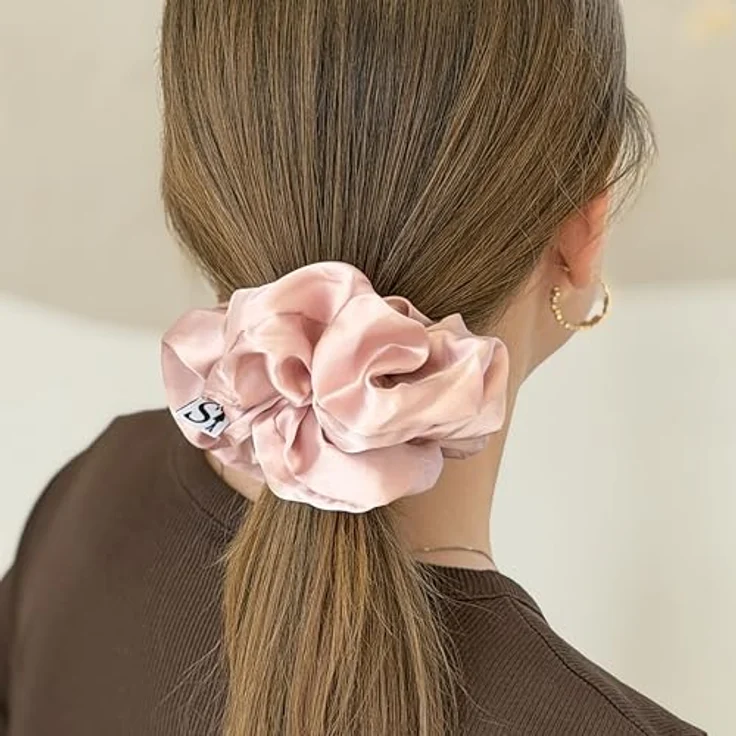 Sister Young LILU PINK Scrunchie Haargummi, Chiffon-Eleganz für mädchenhafte Frisuren, universelle Größe – Bild 8