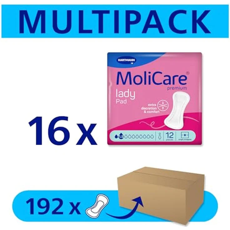MoliCare lady Pad 1.5 Tropfen, Ultra diskrete Einlagen für Frauen, zuschneidbar, geruchsneutralisierend, 192 Stück – Bild 2
