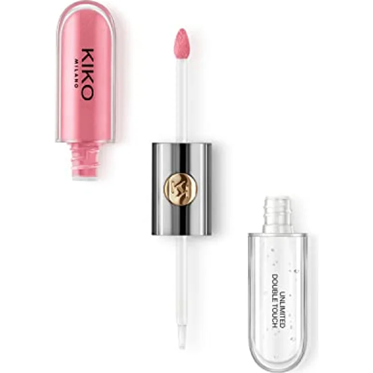 KIKO Milano Unlimited Double Touch, langanhaltender flüssiger Lippenstift mit Glanz, Farbton 111 Satin Pink Camellia, 6 ml – Bild 1